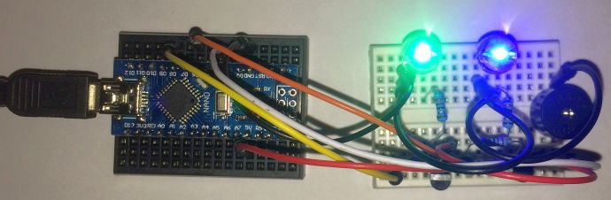 Arduino NANO LED Schaltung mit BC547 und Buzzer