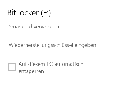 BitLocker To Go Meldung bei verschlüsselten Speichermedien per Smartcard verwenden zu öffnen