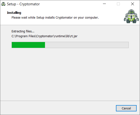 Cryptomator schnelle Installation