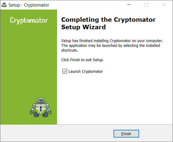 Cryptomator: Starten der Software